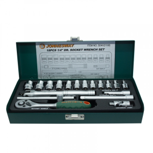 JUEGO DADOS Y PALANCA 1/4″ – 6PT (18 PIEZAS) JONNESWAY